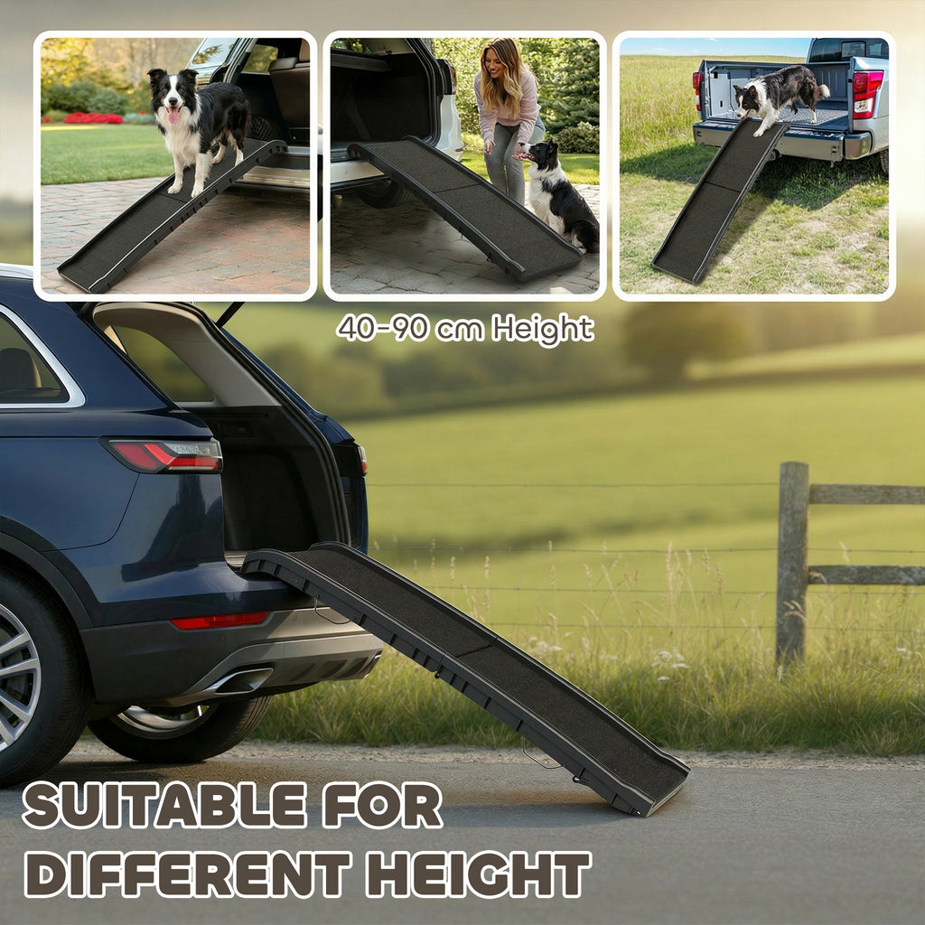 🐶 Rampa Plegable Antideslizante para Perros de 155 cm – Acceso Fácil y Seguro al Coche 🚗