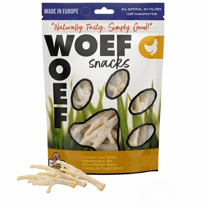 🐾 Patas de Pollo Blancas Naturales para Perros – Snack Crujiente y Rico en Proteínas 🍗