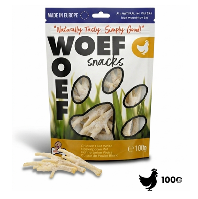 🐾 Patas de Pollo Blancas Naturales para Perros – Snack Crujiente y Rico en Proteínas 🍗