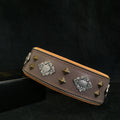 🐺 Collar de Cuero BESTIA AZTEC Grey – Elegancia, Fuerza y Diseño Exclusivo