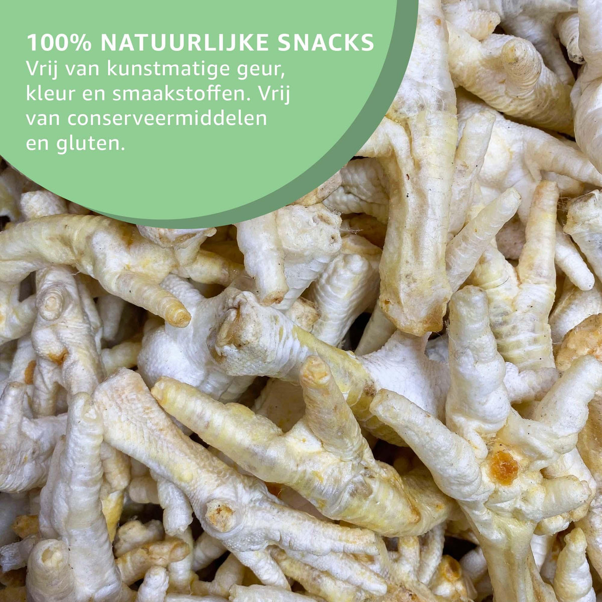 🐾 Patas de Pollo Blancas Naturales para Perros – Snack Crujiente y Rico en Proteínas 🍗