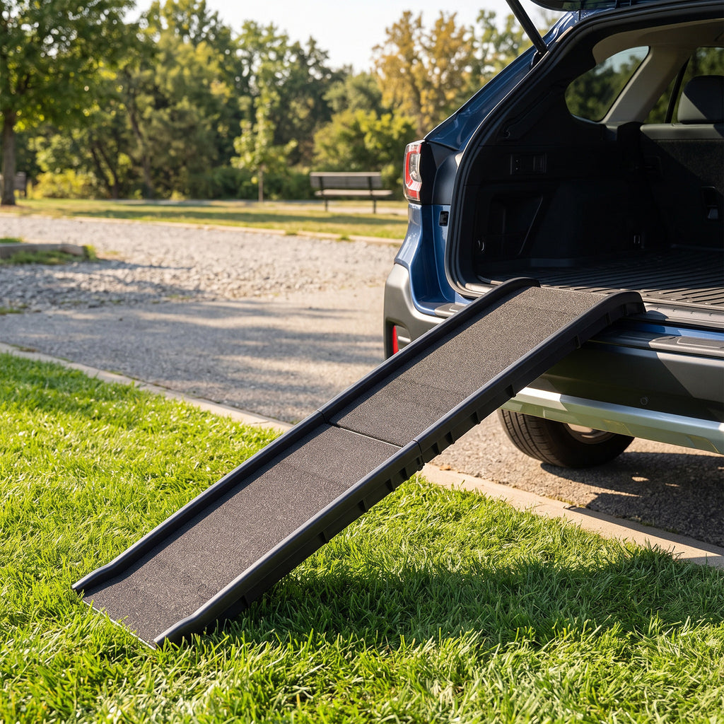 🐶 Rampa Plegable Antideslizante para Perros de 155 cm – Acceso Fácil y Seguro al Coche 🚗